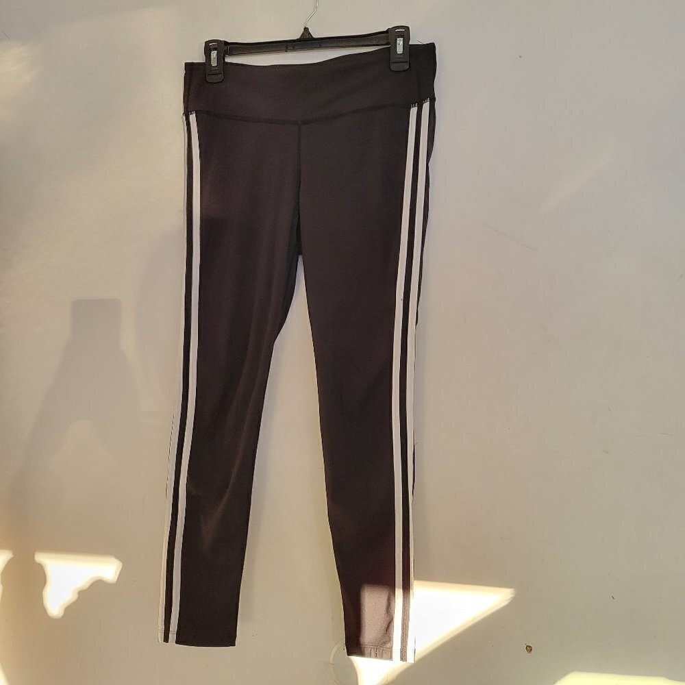 Marine Layer Workout Active Striped Black Full Length Legging Tights Size Large